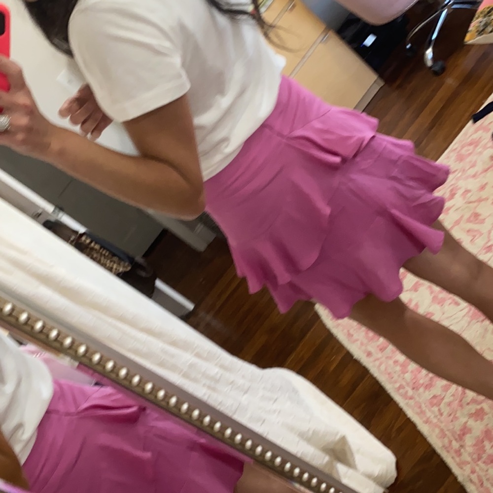 Ruffle Pink Magenta Mini Skirt - Picture 4 of 4